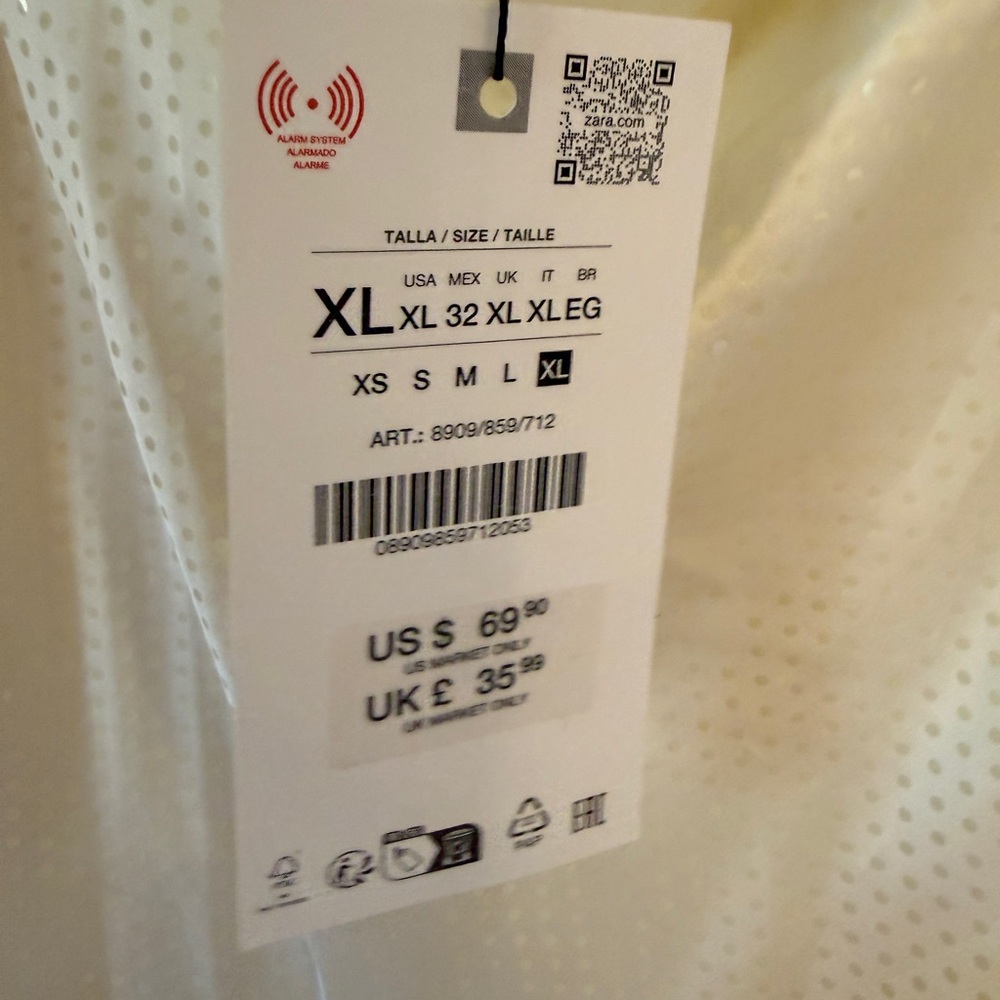 Zara Cream Satin Mini asymmetrical Dress - Picture 10 of 10